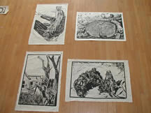 "Seasons of the Year by the  Animals Killed in South Texas", linocuts.