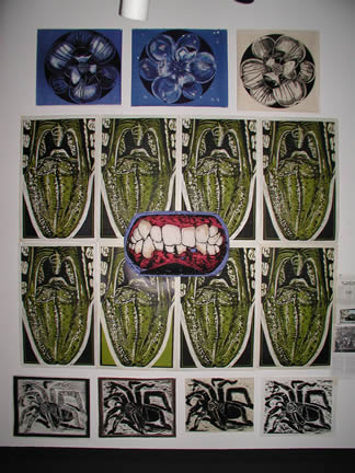 Top: Galveston Magnolias.       Middle: Portrait of George Bush (1st) Mouth "Read My Throat"      Bottom: San Ygnacio Tarantulas